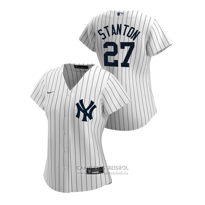 Camiseta Beisbol Mujer New York Yankees Giancarlo Stanton 2020 Replica Primera Blanco